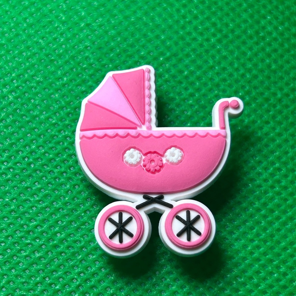 🌼 (5/$10 or 10/$15)NEW “Baby Shower” Croc Charm Collection Baby Girl Carriage